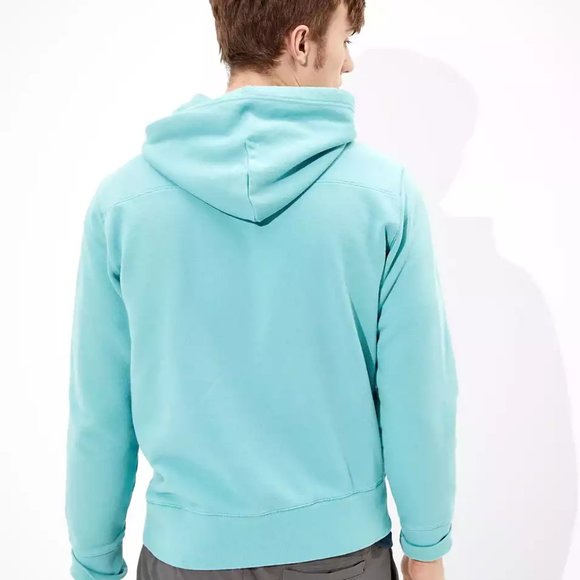 AE Vintage Fleece Graphic Hoodie Teal - Picture 4 of 5